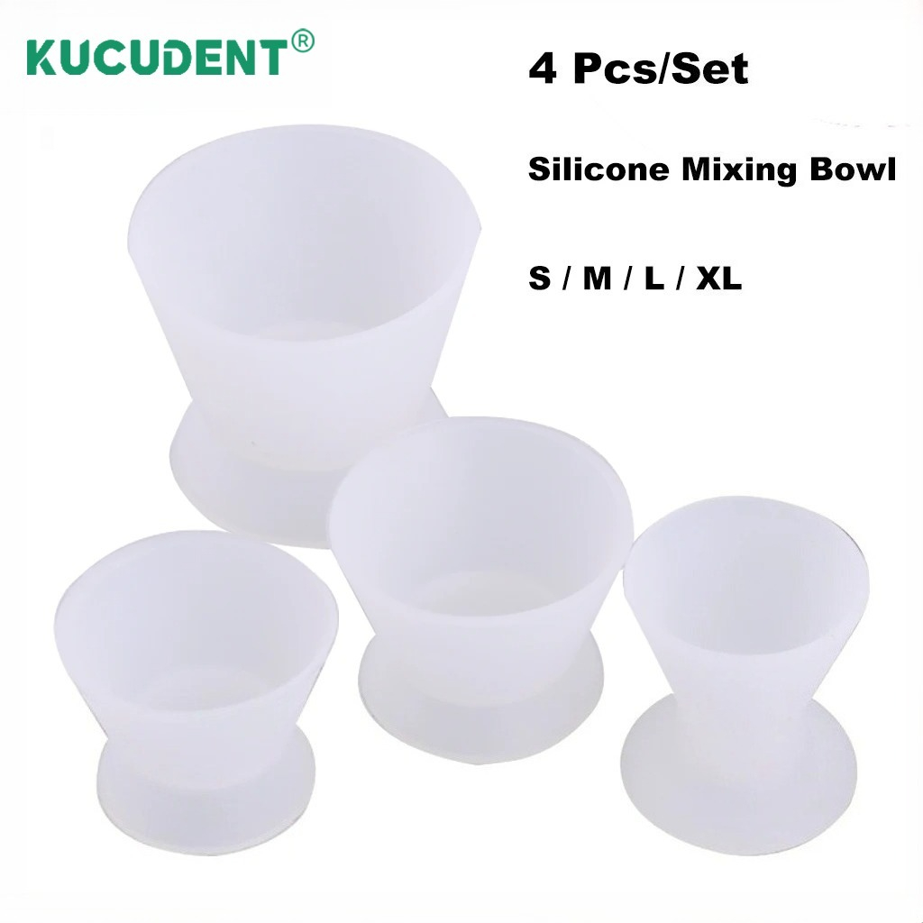 Mixing Cup Silicone - 4 قطع/مجموعة أكواب سيليكون للأسنان مرنة