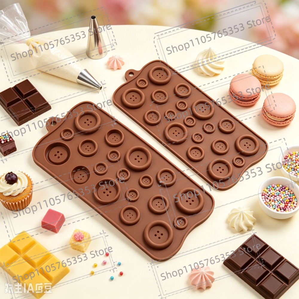 Silicone Mold Tray - قالب شوكولاتة 2026 على شكل زر،